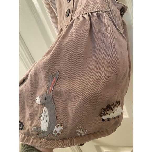 Next UK Girls Applique Woodland Animals Shortall Romper 2 Pc Set Size 2-3 years - Picture 4 of 12